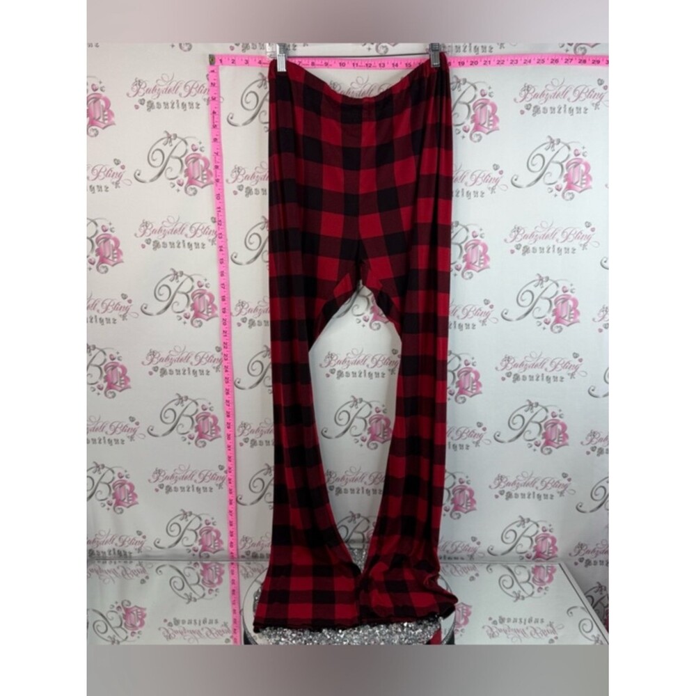 J&M- Women’s Flared Red and Black Buffalo Plaid Pajama Pants